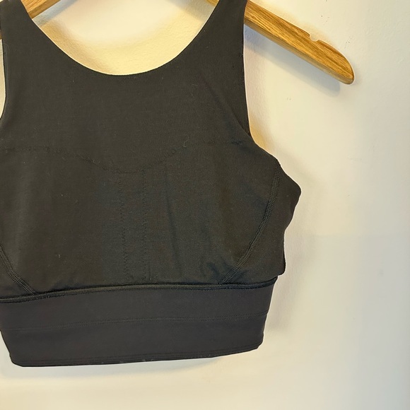 Lululemon High Neck Long Line Bra Black Embossed Size 6 - Picture 9 of 10